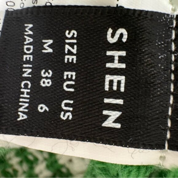 SHEIN Green and White Patterned Sweater - Picture 3 of 3